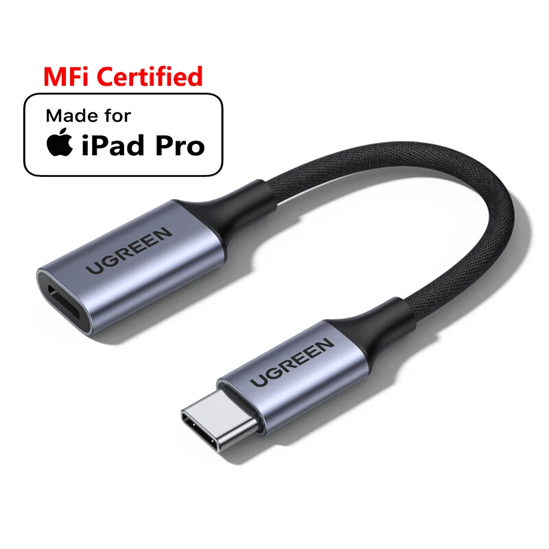 Оригинальный Сертифицированный MFI переходник с usb c на Lightning для наушников Apple ipad pro