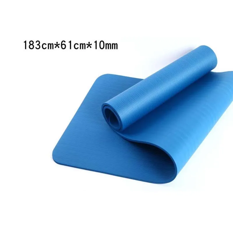 Нескользящие коврики для йоги 10 мм уплотненные накладки NBR высокой плотности для пилатеса, танцевальный коврик для фитнеса, спортивные упражнения, складывающиеся для начинающих, йоги, безвкусные - Цвет: Blue