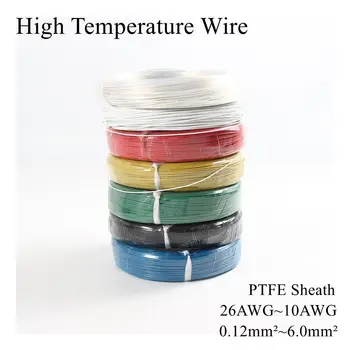 

26AWG ~ 10AWG 0.12mm ~ 6mm Square High Temperature Wire PTFE Insulation Cable Resistant Tinned Tin Silver Plated Copper Wires
