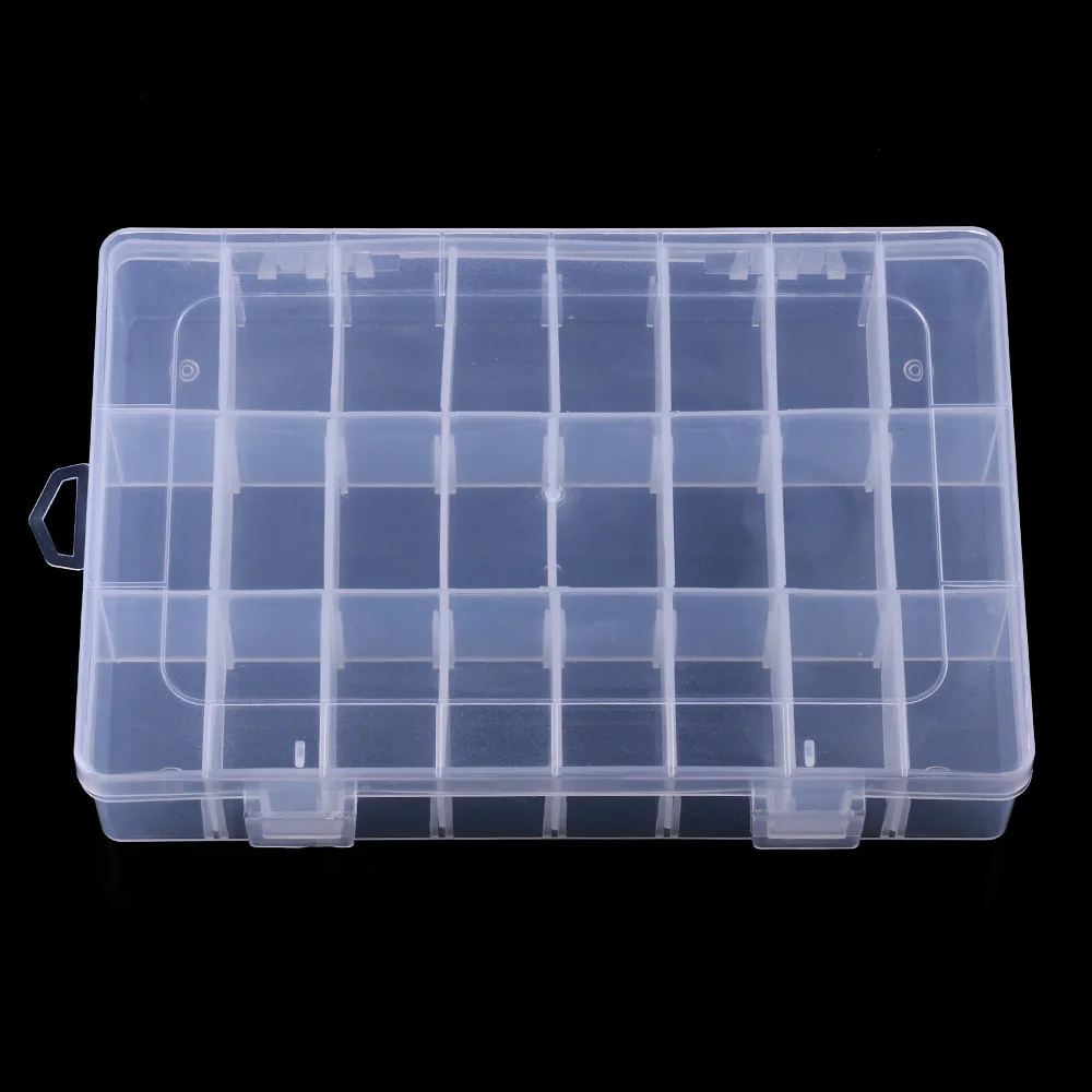 

24 Grids Plastic Embroidery Floss Storage Box Cross Stitch Household Organizer Box For Floss Bobbins Storage Holder Sewing Tools