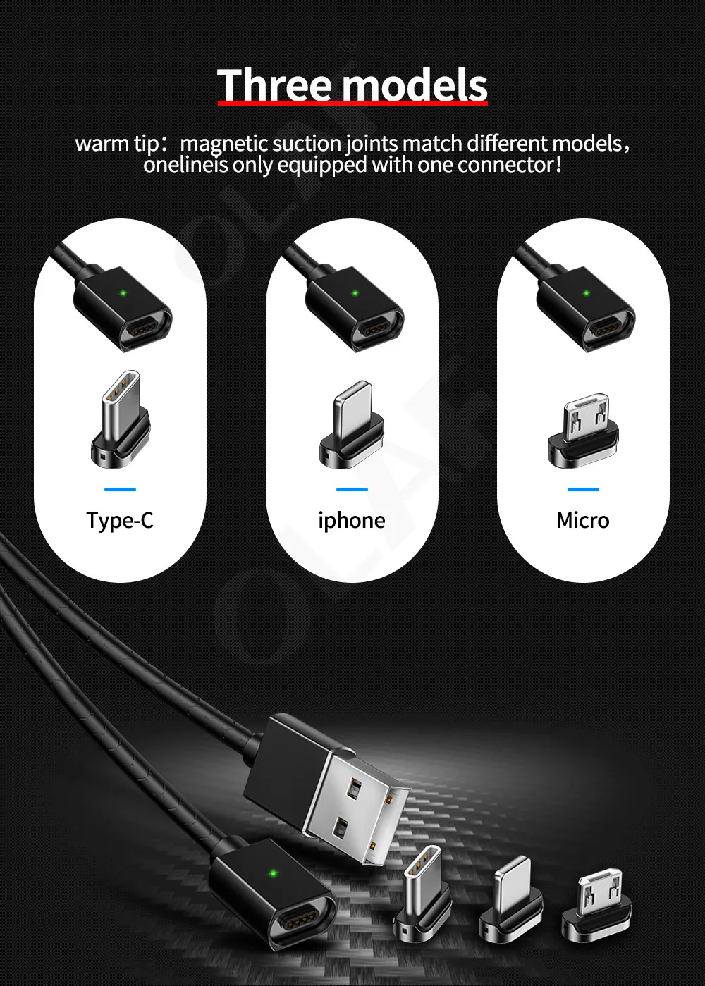 Магнитный зарядный кабель Олаф для быстрой зарядки Micro usb type-C, кабель для iPhone, samsung, Xiaomi, huawei, Магнитный провод usb для мобильного телефона