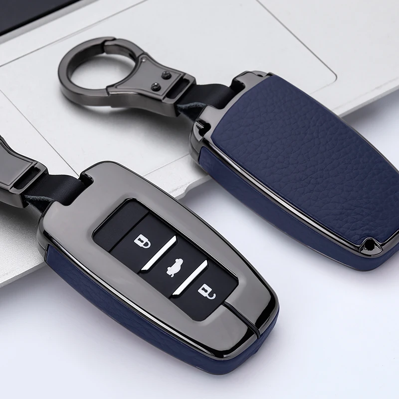 

Zinc alloy Leather Car Key Case Cover for Changan Eado CS35 CS75 Oushang A600 A800 Raeton CS15 V3 V5 V7 Car Accessories Keychain