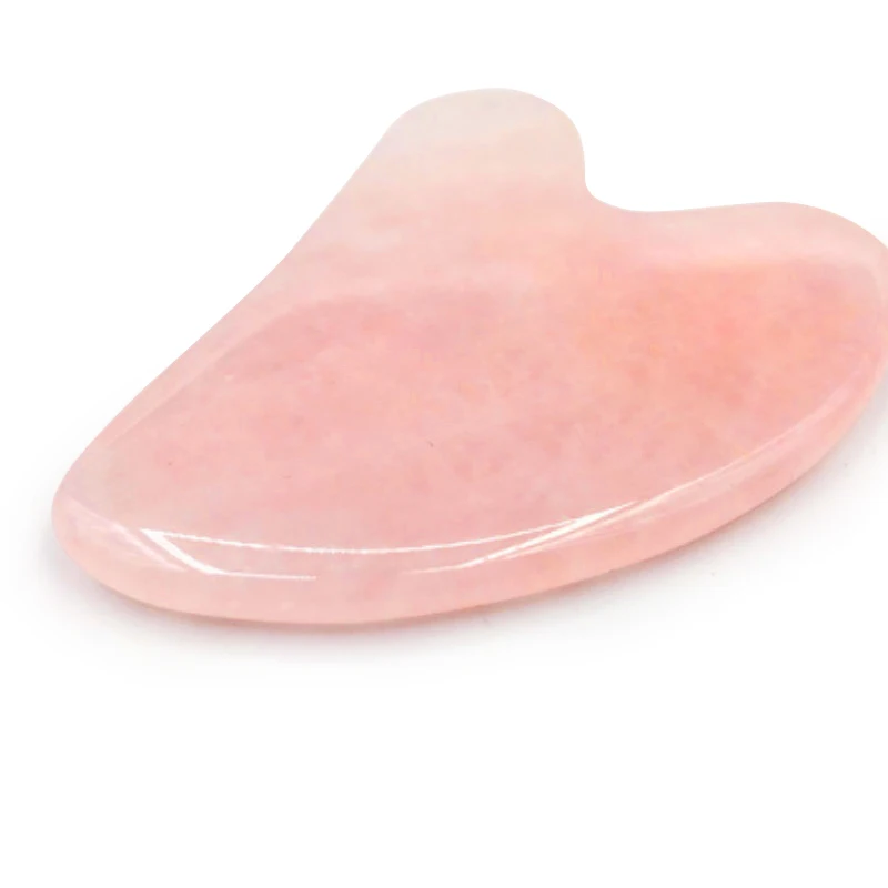 Pink Scraping Board Массажный ролик для лица с двумя головками, Нефритовый камень, для подтяжки лица, для расслабления кожи тела, для похудения, красота, уход за здоровьем, массажный ролик - Цвет: Pink Scraping Board