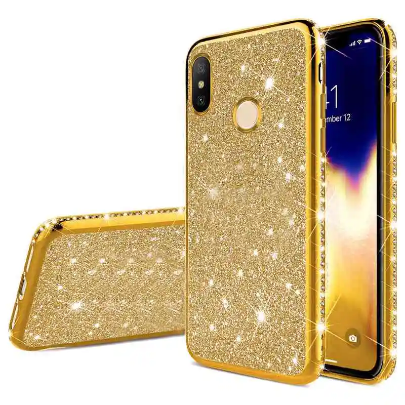 Мягкий чехол для XIAOMI REDMI 7 7A 6A Note 5 7 K20 Pro Mi 9 9T 8 SE Lite A2 A3 MiA3 CC9 с блестящим покрытием