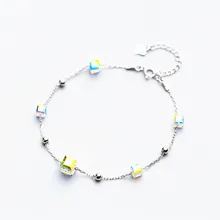 Настоящее 925 пробы, Серебряный геометрический сахарный браслет для элегантных женщин, вечерние милые ювелирные украшения, подарок