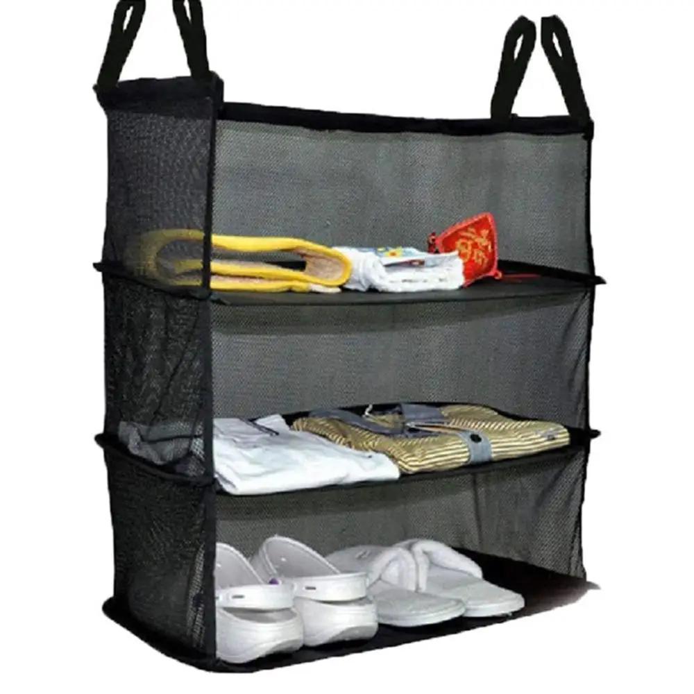 

3 Layer Wardrobe Bag Luggage Bag Portable Luggage System Hanging Travel Bags Shelves Large Storage Organizer