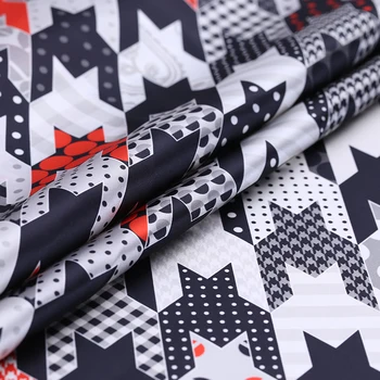 

Spring Catwalk Printing Stretch Satin Plaid Summer Silk Dress Shirt Fabric