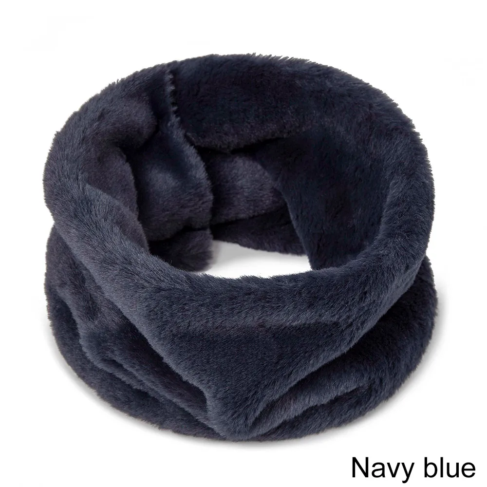 TRUENJOY Women's Winter Thick Warm Neck Scarf men New Soft Ring Scarf Scarves Unisex button Solid Color - Цвет: J
