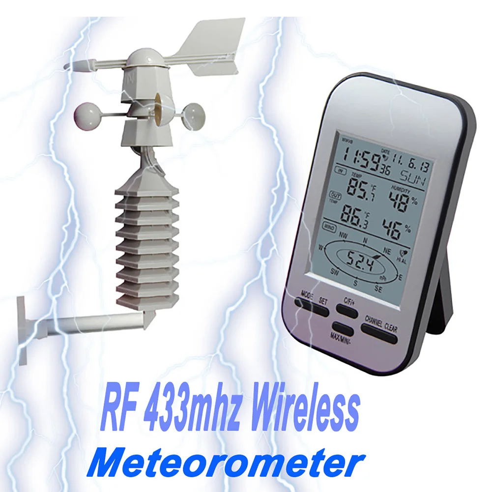 Датчик температуры мини-записи ЖК-дисплей цифровой анемометр влажность беспроводной Метеостанция в помещении