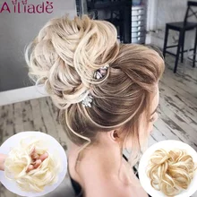 AILIADA женский кудрявый шиньон с эластичной резинкой синтетическая резинка для волос обертка волосы грязные пучки шиньоны для наращивания волос