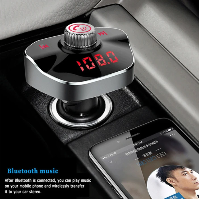 Bluetooth 4,2 fm-передатчик Handsfree автомобильный комплект Двойной USB аудио приемник музыкальный плеер VH99