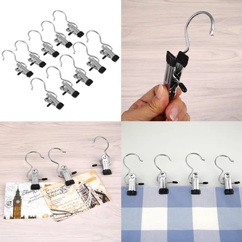 

SOLEDI 10pcs Wall Hooks Stainelss Steel Hanger Hooks for Hanging Laundry Clip Shoes Boot Clothes Home Space Saver Storage Hook