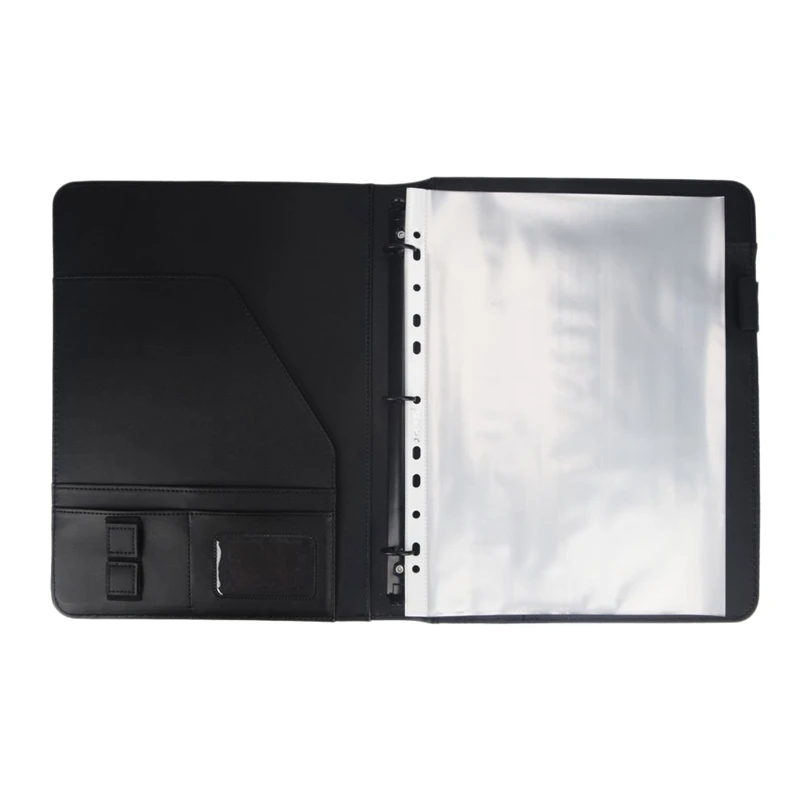 А4 Вегетарианская кожа 3 кольца Портфолио Binder бизнес Padfolio с блокнотом для