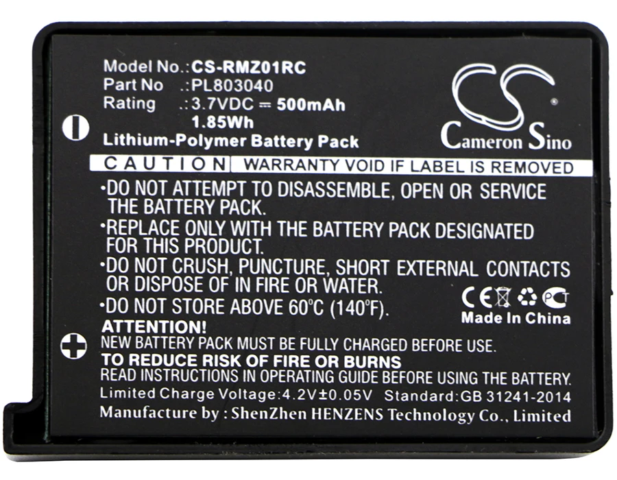 Cameron Sino 500mAh аккумулятор FC30 01330200 PL803040 для RAZER RZ01 0133 RZ84 01330100 револьверная игровая