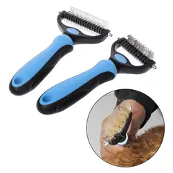 Расческа для домашних животных для удаления волос с узелком, грабли для ухода за зубами из нержавеющей стали, двухсторонняя щетка для лица