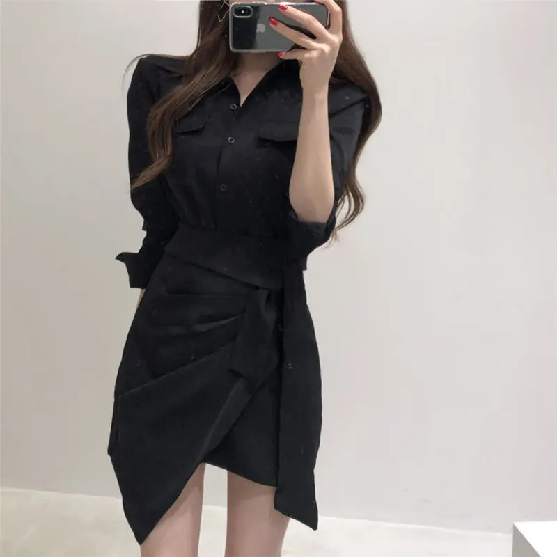 Alien Kitty Летние шикарные элегантные ретро офисные женские свободные рубашки+ повседневные Необычные трапециевидные сексуальные мини юбки комплект из двух предметов