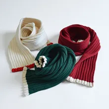 New Fashion Kids Scarves Winter Warm Baby Boys Girls Scarf Patchwork Soft Woolen Yarn Knitted Scarf Children Stretch Neck Ring