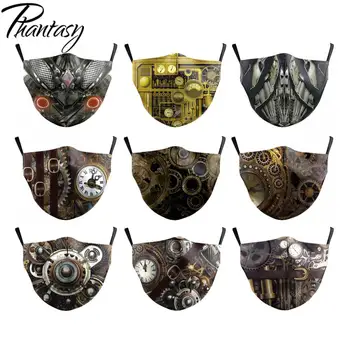 

Phantasy Adult Multicolor Face Mask Bts Skull Steampunk Printed Face Masks Anti Dust Double Layer Washable Masks Accessories