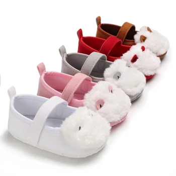 

Princess Baby Girl Shoes Breathable Furry Design Anti-Slip Shoes Casual Sneakers Toddler Soft Soled First Walker
