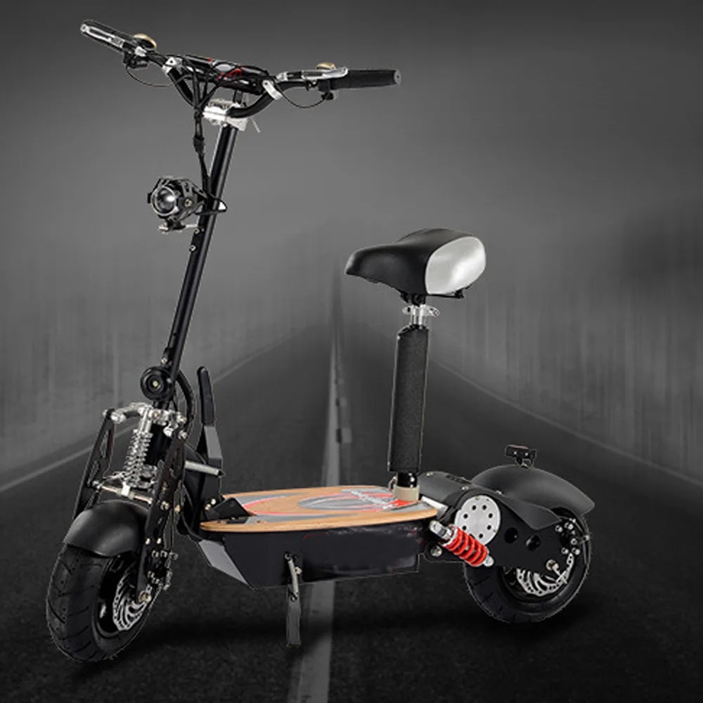  11inch 48V1600W 12ah Double Aluminum Alloy Drive Strong Power Adult Electric Scooter Foldable Hover