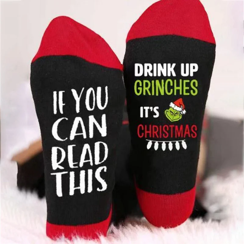Рождественские носки, если вы можете прочесть этот напиток, осенне-весенние рождественские носки Dobby, Прямая поставка