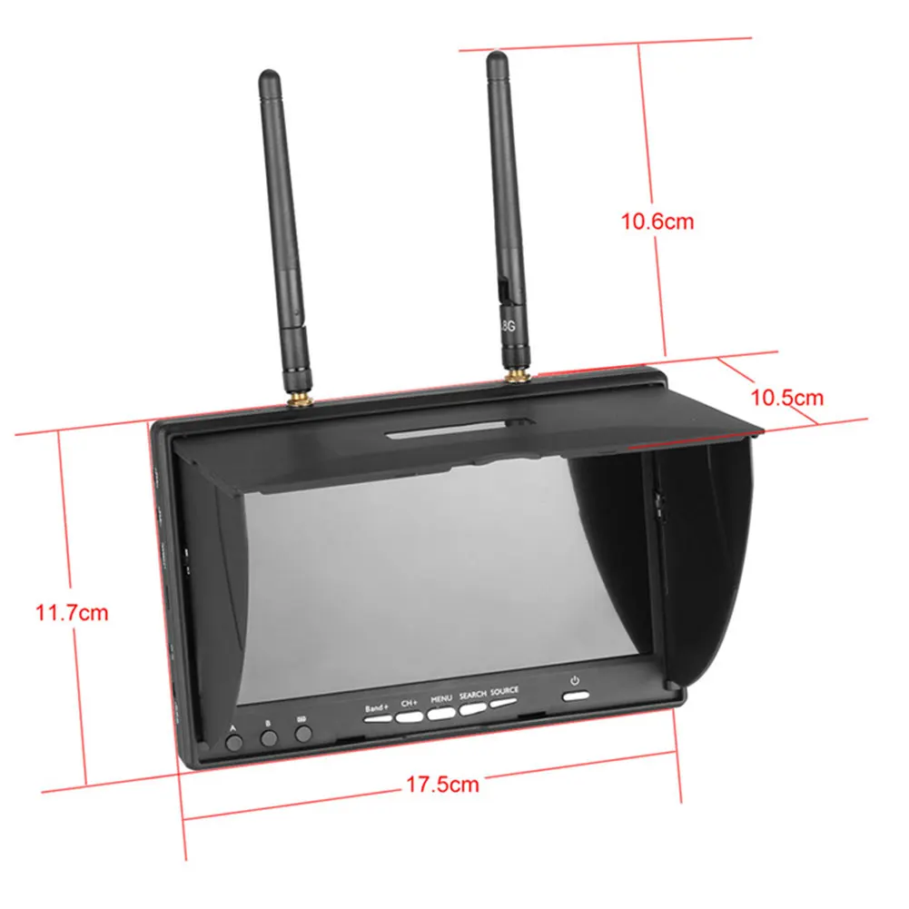 5,8G 40 канальный Ручной ЖК-экран практичный встроенный аккумулятор FPV монитор 7 дюймов DVR 800X480 RC часть для дрона квадрокоптера
