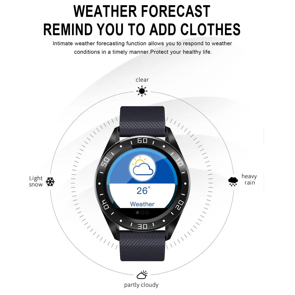 1.22'' Smart Watch GT105 Touch Screen Multi-function Heart Rate Blood Pressure Oximeter Round Smartwatch Waterproof IP67