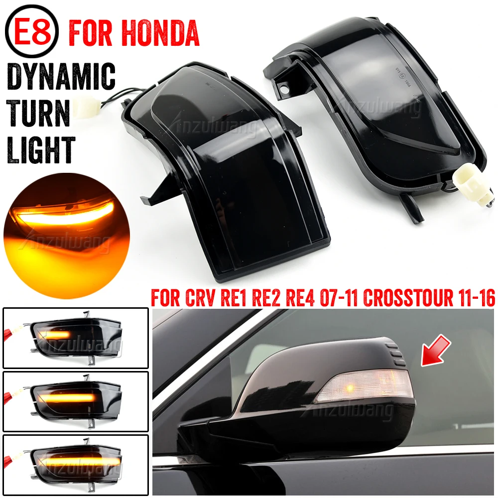Sequential Turn Signal VIPMOTOZ Amber LED Strips Side Mirror Indicator Light Blinker Lamp Replacement For Honda Accord HR-V CR-V Fit Driver & Passenger Side 