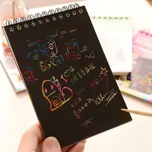 Новинка милый картон граффити Живопись Дети DIY катушки царапин блокнот для рисования эскиз Примечание черный пустой игрушка канцелярские товары подарок