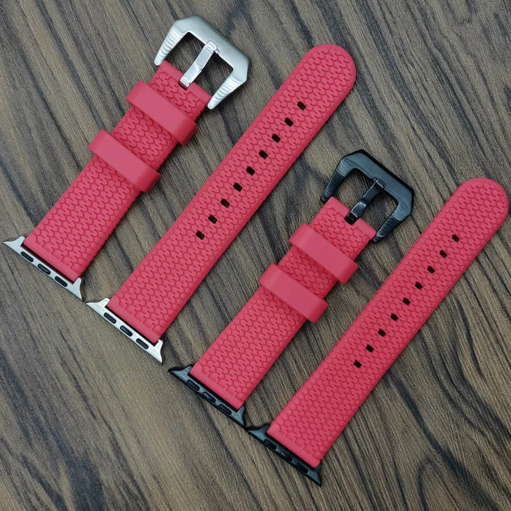 Новый силиконовый спортивный ремешок для Apple Watch 5 4 3 2 1 42 мм 38 резиновый Iwatch 40 44