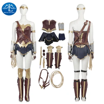 

ManLuYunXiao Wonder Woman Cosplay DC Justice League Superhero Helloween Costumes for Kids Women Masquerade Outfit Custom Made