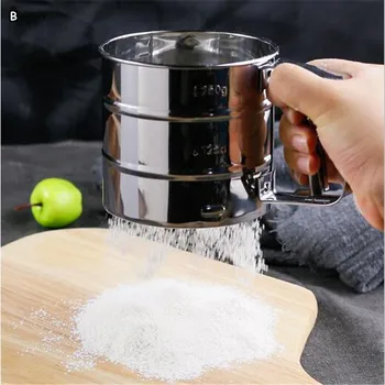 

Stainless Steel Flour Sieve DIY Baking Tool Hand-held Flour Sieve Cup Kitchen Accessories Gadget Cake Decor Tools Baking Dish.85