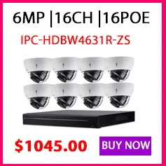 Dahua 6MP 8+ 4 системы видеонаблюдения 4 шт. 6MP POE зум ip-камера IPC-HFW4631F-ZSA и 8POE 4K NVR NVR4208-8P-4KS2 наблюдения