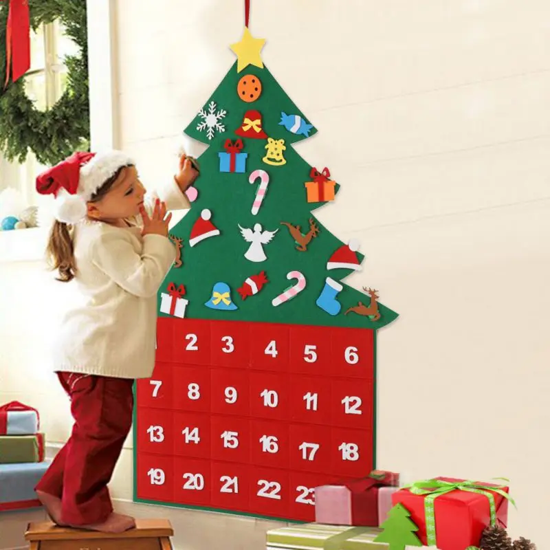 New Felt Christmas Tree Advent Calendars Diy 24 Days Countdown