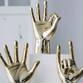 

Nordic creative gold-plated finger furnishings home decorations bar coffee shop living room desktop adornment YHJ031920