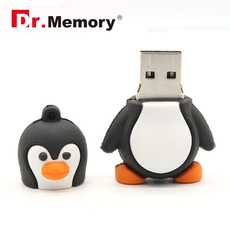 Usb Flash Drive 128gb Pen Stick Usb 64gb/32gb/16gb Cute Black Penguin Cartoon Disk Memoria Flash Pendriv Usb Device - Usb Flash Drives - AliExpress