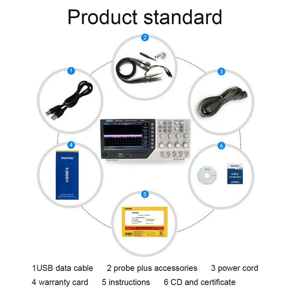 Цифровой осциллограф DSO4084B 80 МГц 4 канала 1 Gsa/s Встроенный USB осциллограф+ EXT+ DVM+ Функция автоматического диапазона