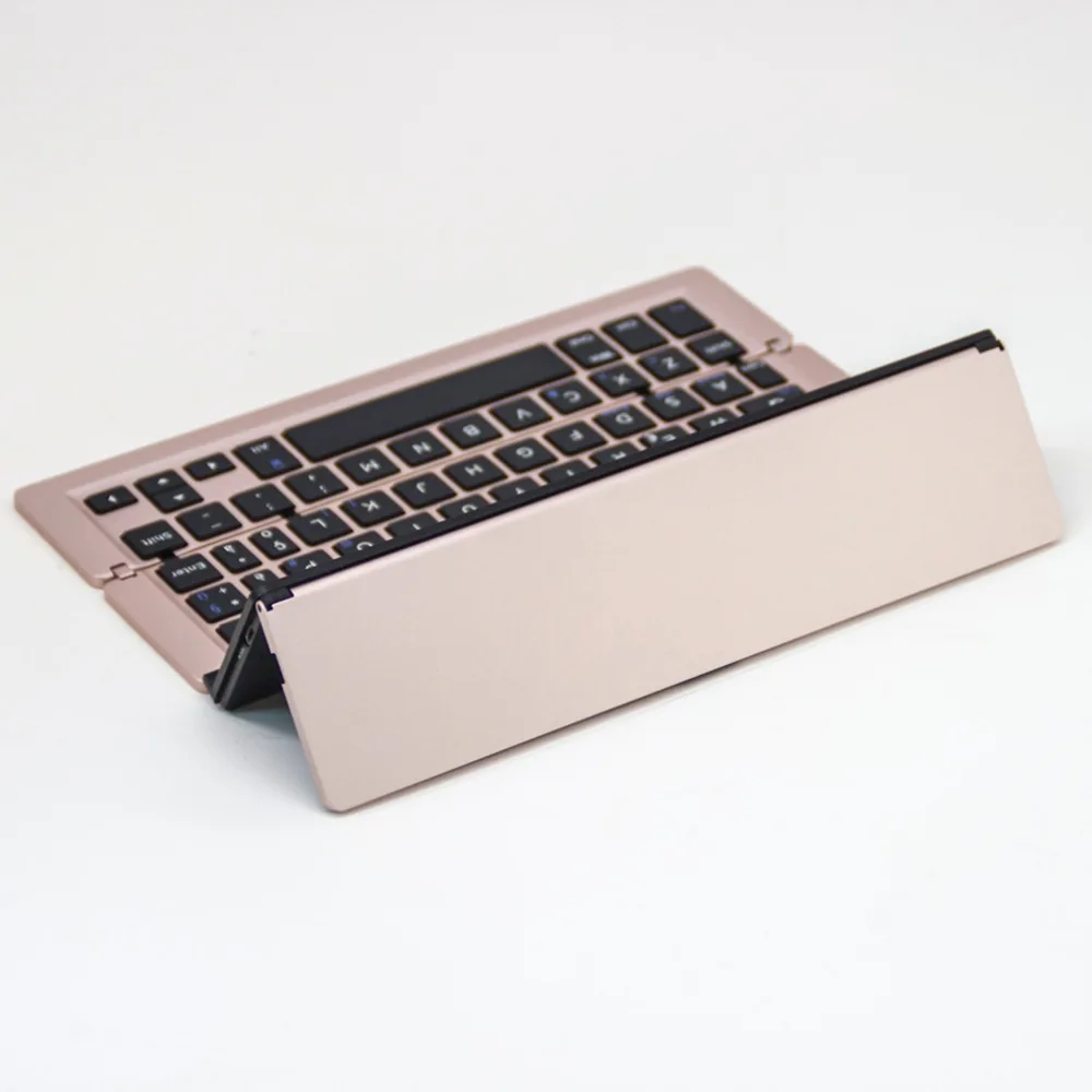F18 ультратонкий беспроводной Bluetooth 3,0 клавиатура алюминиевый сплав складная клавиатура подставка для смартфона Bluetooth клавиатура