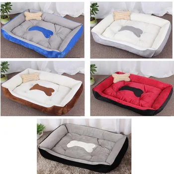 Doux os grande taille grand chien lit tapis chenil doux animal de compagnie chien chiot chaud lit maison en peluche confortable nid chien maison Pad chaud animal maison paris