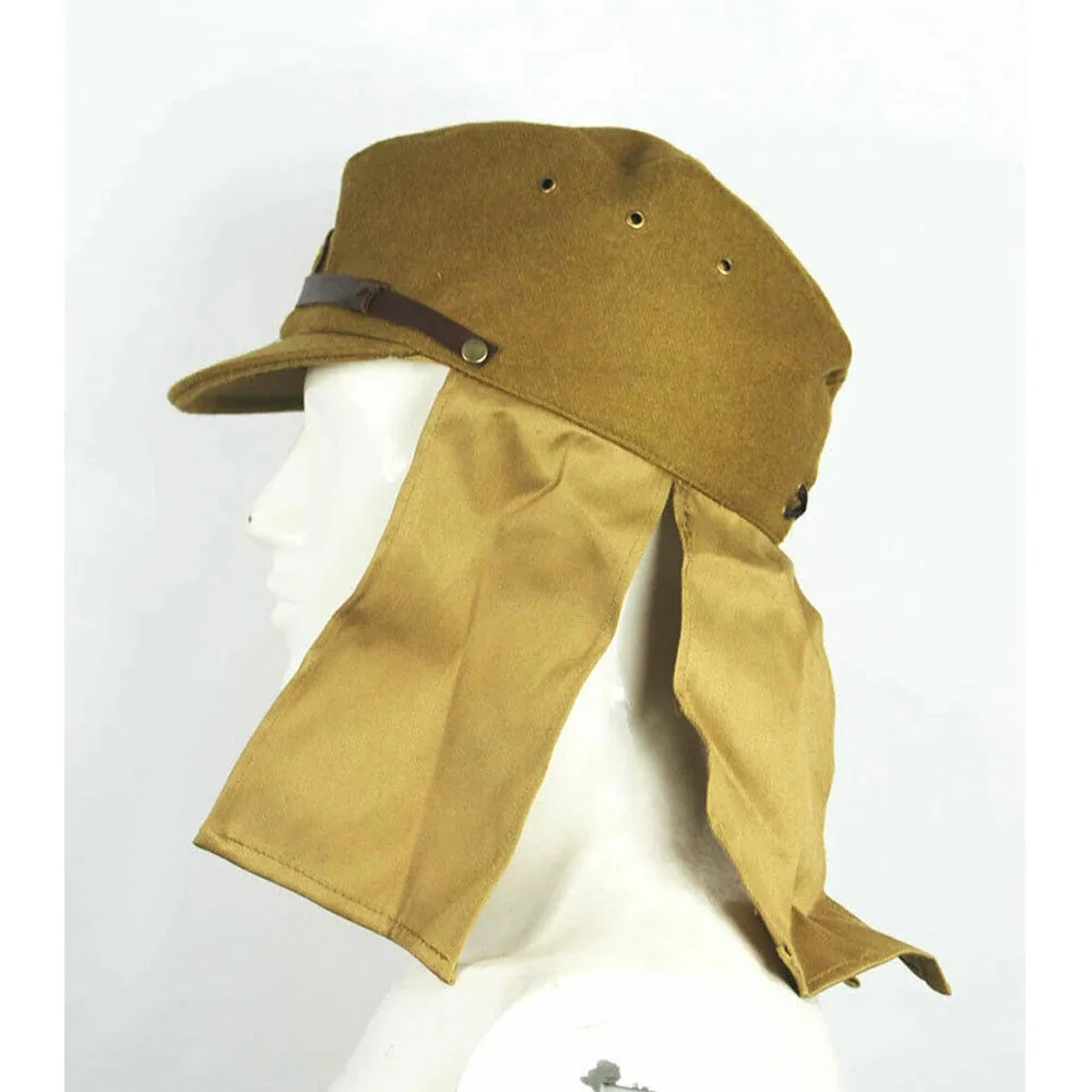 Reproduction WWII WW2 Japanese Army IJA Soldier Field Wool Cap Hat With Neck Shade Flap