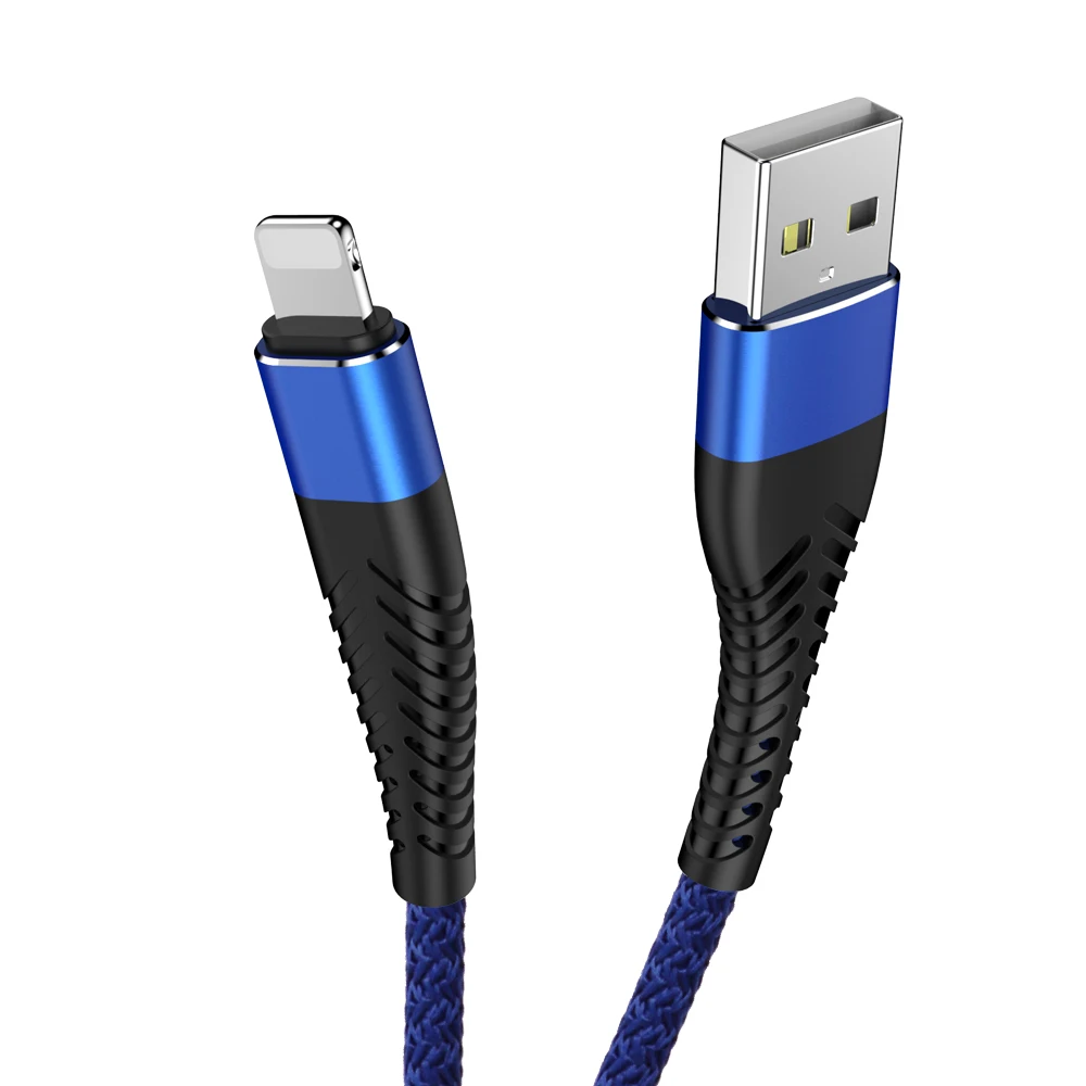 1 м 2 м 3 м USB кабель для зарядки данных для Apple iPhone 7 8 Plus 10 11 Pro X XS Max шнур 5 6 S 5S 6 S Быстрая зарядка - Цвет: Синий