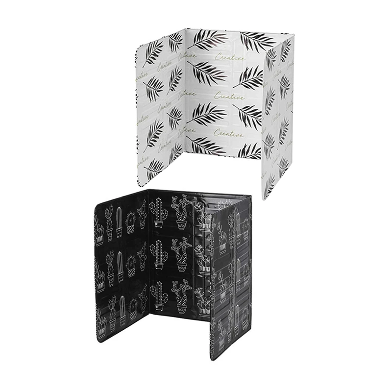 

2Pcs Kitchen Grease Aluminum Foil Insulation Block Oil Splash Board Cooking Hot Baffle Tin Foil Sheet Aluminum Foil, Black & Whi