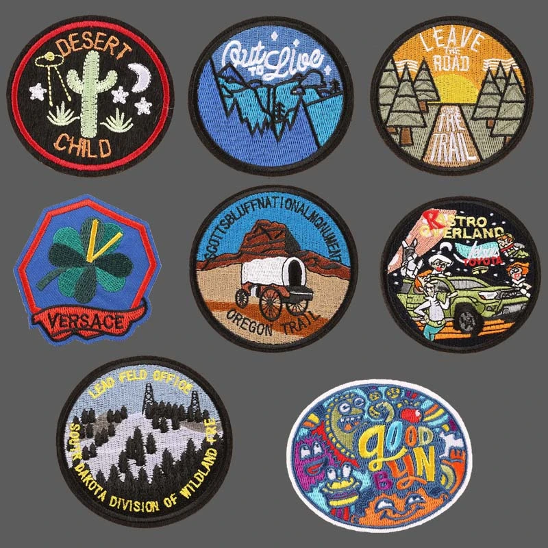 Cactus Cartoon Round Patch Iron On Patches Clothes Embroidered For Clothing Badges T-shirt DIY Cloth Appliques | Дом и сад
