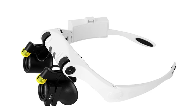 Lunettes Loupe à LED Grossissement 10X à 25X - Pour Travaux De Précision (bijouterie, Horlogerie)