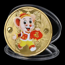 Памятная монета с изображением крыс год доставки денег коллекция монет год подарок позолоченный удача Декор для дома и автомобиля