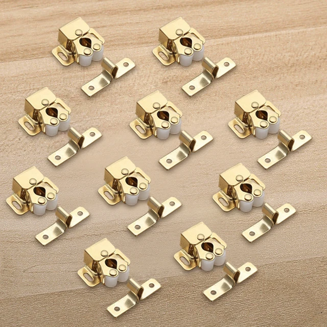 NAIERDI Bag Magnet Cabinet Catches Door Stop Closer Stoppers Damper Buffer For Wardrobe Hardware Furniture Fittings Accessories Gold (10PCS)