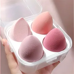 Makeup Blender Sponge Set with Storage Box - Beauty Tools (Box pink)