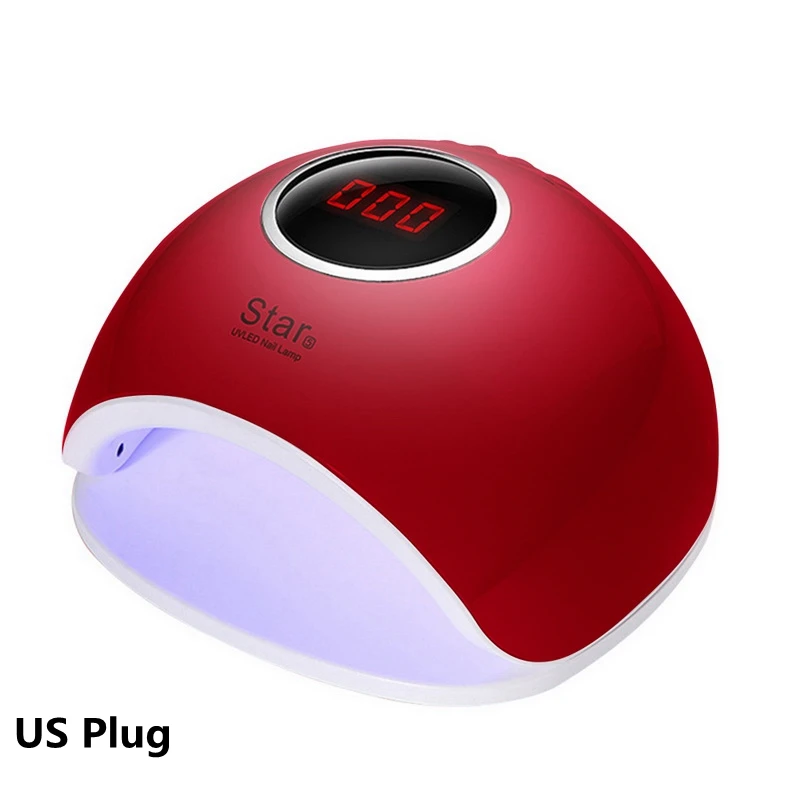 72 Вт Светодиодный светильник для ногтей Авто зондирующая лампа для полировки ногтей УФ светодиодный светильник Сушилка для ногтей для отверждения всех УФ Сушилка для ногтей SUNone - Цвет: Red US Plug 72W