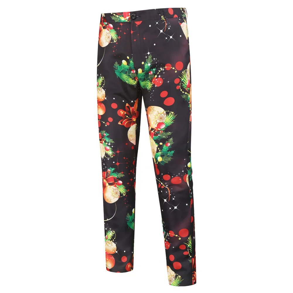 

New Style Casual Trousers MEN'S Trousers Christmas Creative 3D Printed Suit Pants Xk28