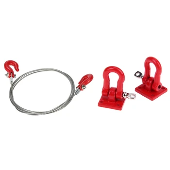 

1 Pair Trailer Hook 1: 10 Scale Accessory for RC Crawler SCX-10 Truck & 1 Pcs 1: 10 RC Crawler Accessories Metal Trailer Wire Ro